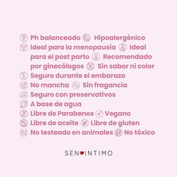 Sachet Lubricante Neutro con Acido Hialurónico y Aloe Vera de Sen Íntimo 10ml