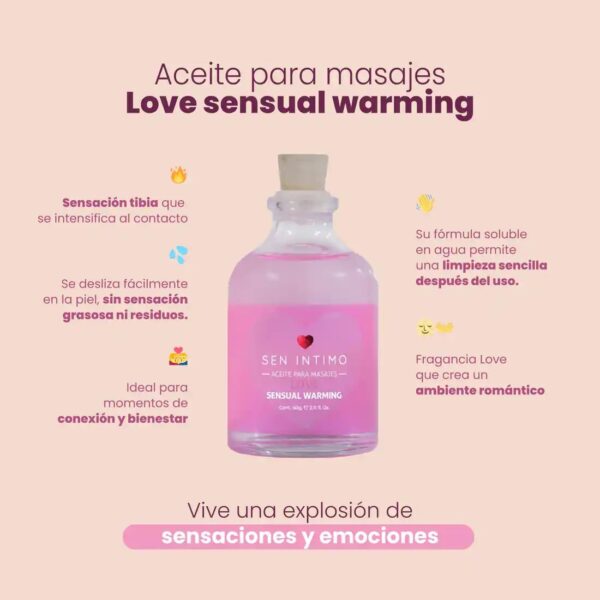 Aceite para masajes Love Sensual Warming Sen Íntimo 60ml
