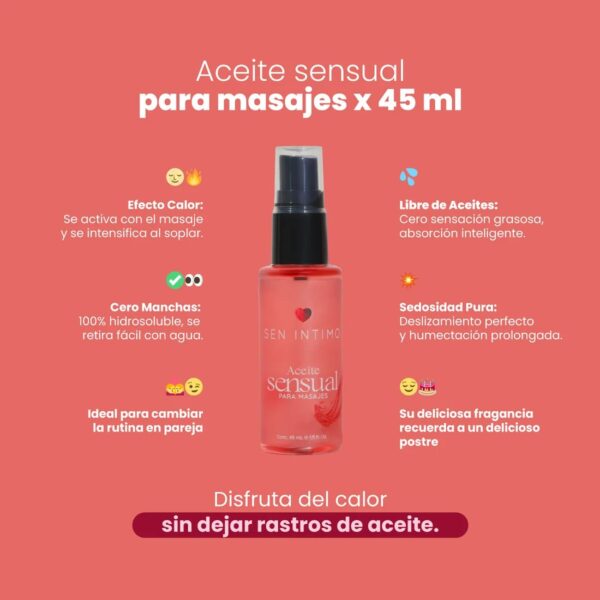 Aceite Sensual para Masajes Caliente x45ml – Sen Intimo