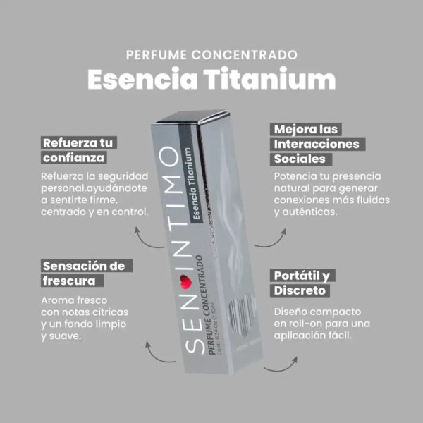 Perfume con Feromonas Esencia Titanium para Hombre 10ml